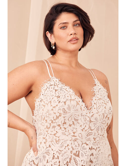 Lulus Love of Details White Lace Backless Maxi Dress