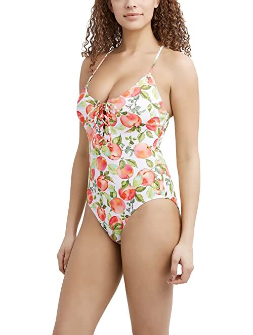 BCBG Generation Just Peachy Lace-Up One-Piece
