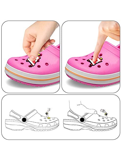 50Pcs PVC Shoe Charms for Croc Decoration, Makeup Shoe Charms for Wristbands Bracelet,Clog Shoes Accessories for Women Kids Girls Party Favors Birthday Gifts