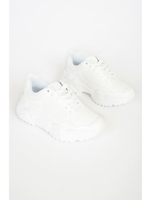 Lulus Danie White Chunky Sneakers