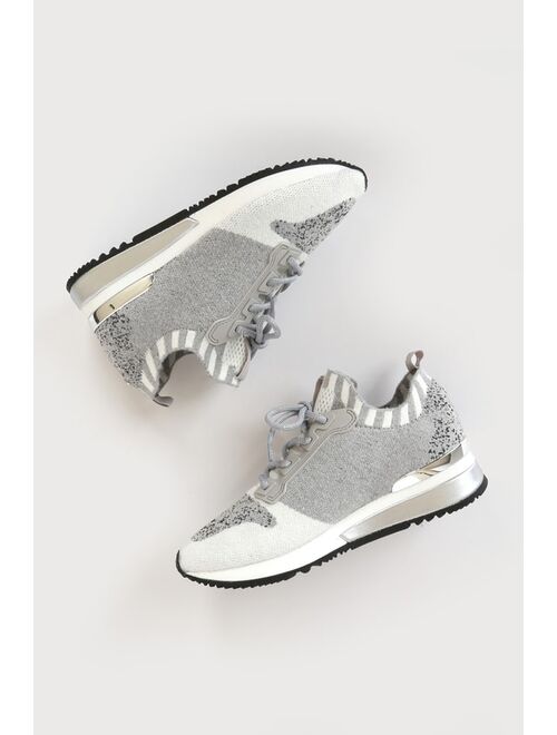 J/Slides Madeline Grey Multi Knit Color Block Sneakers