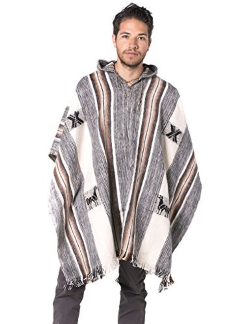 Gamboa Alpaca Poncho for Men Comfortable Home Clothes for Men House Coat Men Wool Alpaca Poncho Hooded