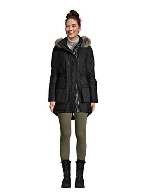 Lands' End Women's Expedition Waterproof Down Winter Parka with Faux Fur Hood