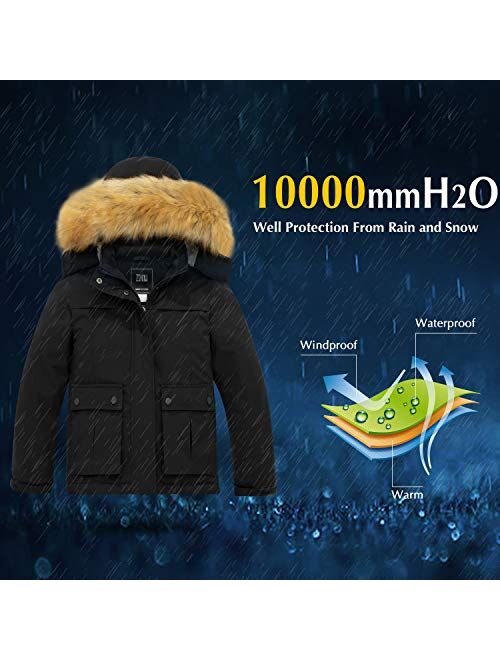 ZSHOW Girls' Waterproof Ski Jacket Warm Fleece Winter Coat 