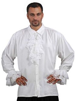 Medieval Poet's Pirate John Calles Shirt Costume [White]