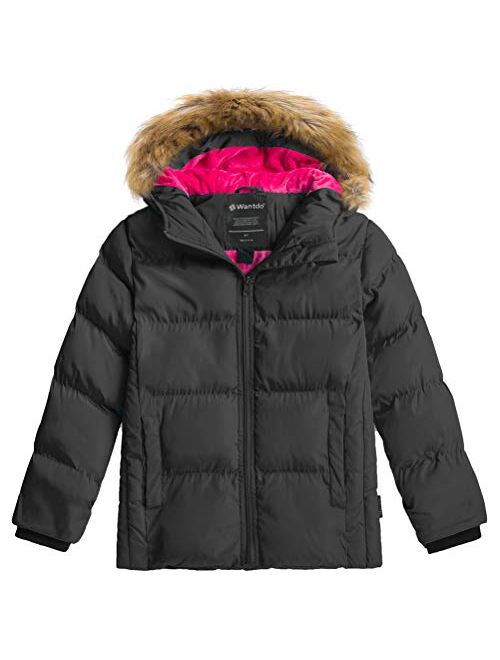 Wantdo Girl's Water-Resistant Winter Coat Warm Insulated Padded Puffer Jacket with Hood