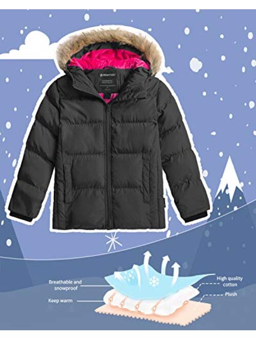 Wantdo Girl's Water-Resistant Winter Coat Warm Insulated Padded Puffer Jacket with Hood