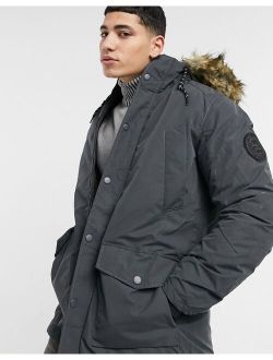 Originals parka with faux fur hood in gray