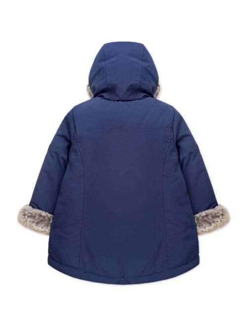 Shein Toddler Girls Fuzzy Hooded Parka Coat