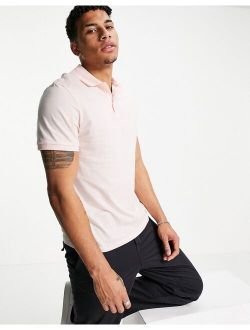 organic jersey polo in light pink