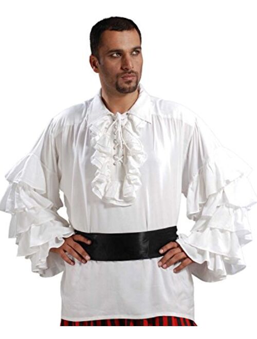 ThePirateDressing Medieval Poet's Pirate Henry Morgan Shirt Costume [White]
