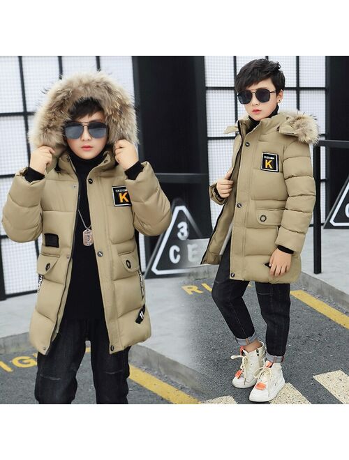 Winter Kid Jacket Boy Park Children's Clothing Boys  Winter Clothing Hooded Jacket Thick Cotton -30 Degrees HPY002