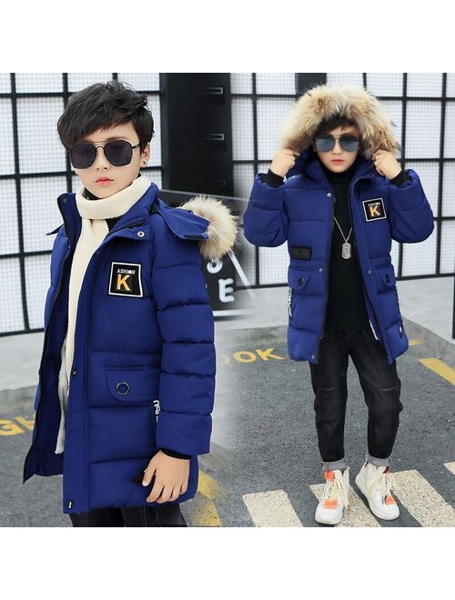 Winter Kid Jacket Boy Park Children's Clothing Boys  Winter Clothing Hooded Jacket Thick Cotton -30 Degrees HPY002