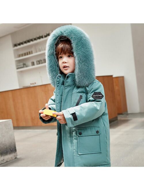 Children white duck down jacket winter new hooded thicker down coats kids high quality warm outfit girl and boys parker ws1852