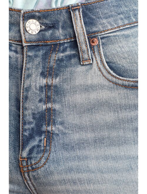 Lulus DAZE DENIM Shy Girl Light Wash High-Waisted Distressed Cropped Flair Jeans