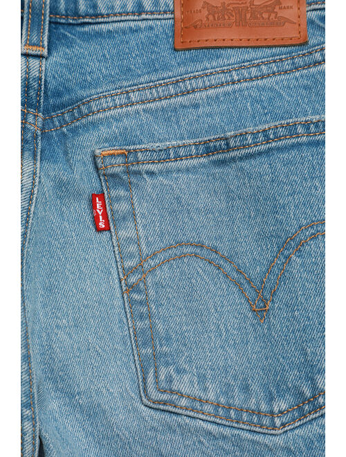 Levi's Wedgie Straight High-Rise Light Wash Cropped Jeans