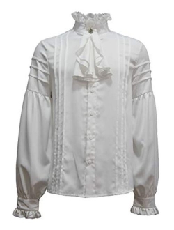 Crubelon Mens Pirate Shirt Vampire Renaissance Medieval Victorian Gothic Clothing