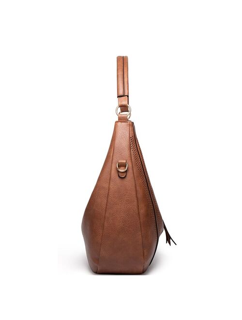 Hobo Bags for women Shoulder Bags Soft Vegan Leather Tote Handbags Large Purses tassel Work Bags Bucket Woman Satchel…