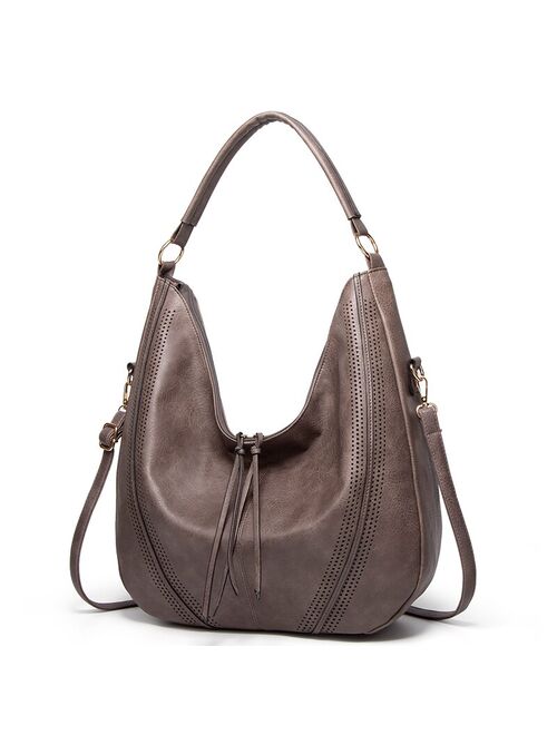 Hobo Bags for women Shoulder Bags Soft Vegan Leather Tote Handbags Large Purses tassel Work Bags Bucket Woman Satchel…