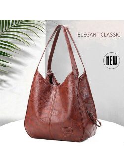 Women Lady Black Luxury Handbags Women PU Leather Shoulder Bag Female Casual Large Capacity Totes Ladies Hobo Messenger Bag