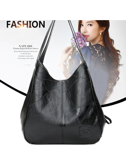 Women Lady Black Luxury Handbags Women PU Leather Shoulder Bag Female Casual Large Capacity Totes Ladies Hobo Messenger Bag