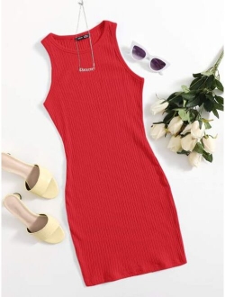 Rib-knit Bodycon Dress
