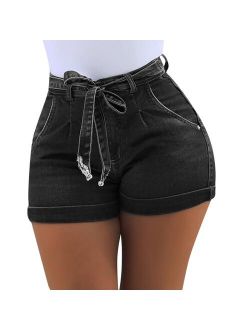 Jeans SUMMER Fashion Sexy Women Denim Jeans High Waist Super Mini Shorts Elastic Destroyed Solid Mid Waists 2019 New AD