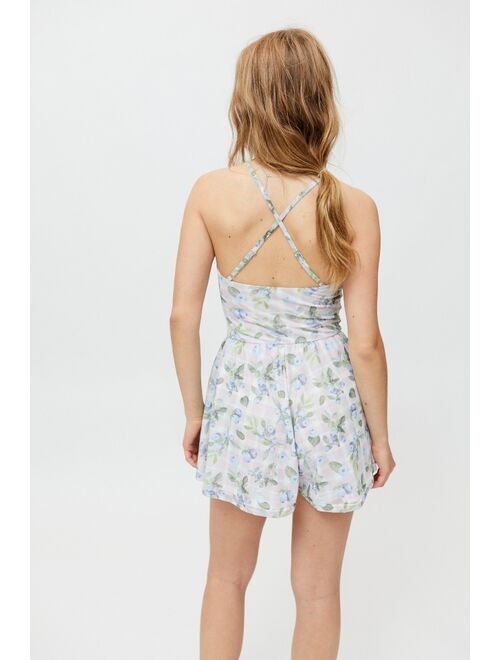 Urban Outfitters UO Mattie Floral Mesh Romper