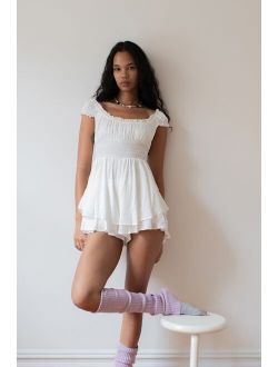 UO Rosie Smocked Tiered Ruffle Romper