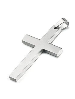 Ouslier 925 Sterling Silver Simple Unisex Mens Cross Pendant Jewelry