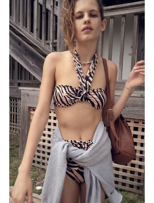 bond-eye Grandeur Almond Zebra Bandeau Bikini Top