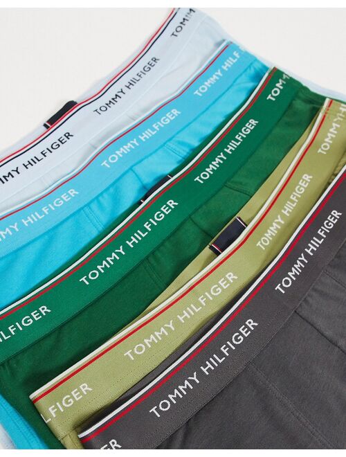 Tommy Hilfiger 5 pack trunks with logo waistband in multi