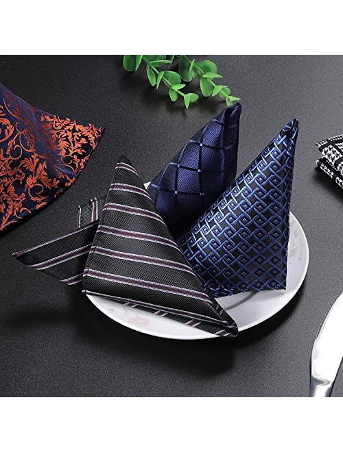 40 Pack Pocket Squares for Men Men's Handkerchief Mens Pocket Squares Set Assorted Colors with a Holder