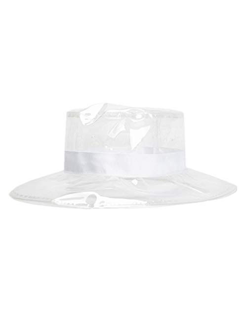 PRETYZOOM Womens Rain Hat Transparent PVC Rain Hat Rain Cap Hair Protection Clear Headgear Sun Visor Cap White