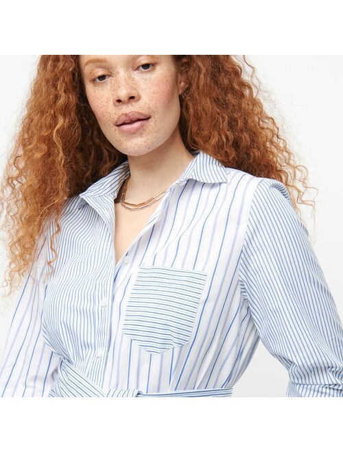 J.Crew Classic-fit cotton poplin shirtdress in mixed stripe