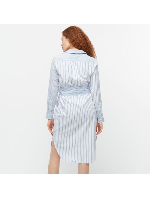 J.Crew Classic-fit cotton poplin shirtdress in mixed stripe