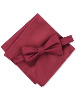 Men's Solid Texture Pocket Square and Bowtie, Created for Macy's