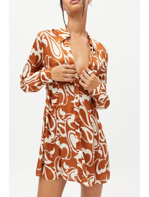 Urban Outfitters UO Renee Printed Button-Down Shirt Dress