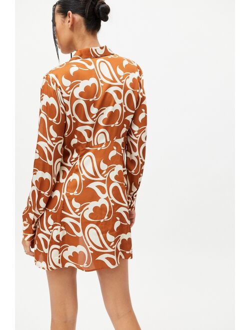 Urban Outfitters UO Renee Printed Button-Down Shirt Dress