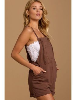 Ready for Fun Brown Short Overalls