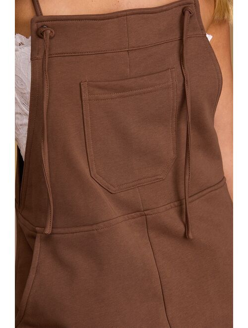 Lulus Ready for Fun Brown Short Overalls