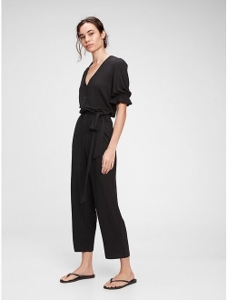 Button-Front Relaxed Fit Jumpsuit