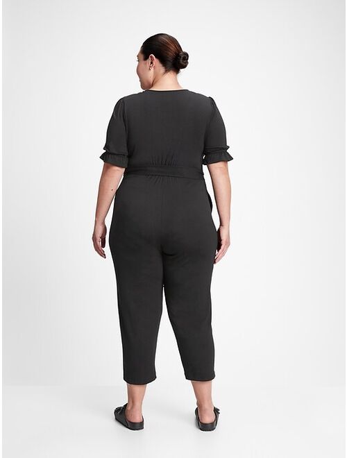GAP Button-Front Relaxed Fit Jumpsuit