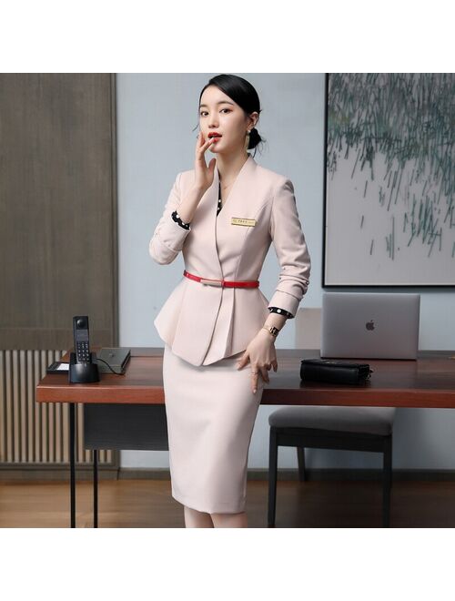 High-End Professional Skirt Suits Women Temperament Autumn Winter Formal Slim Blazer Sets Office Ladies Business Work Wear