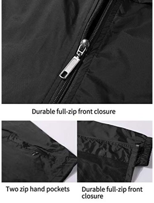 GEEK LIGHTING Men's Waterproof Hooded Rain Jacket, Lightweight Packable Raincoat for Outdoor, Camping, Travel