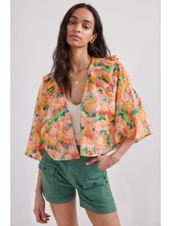 Women's Cropped Floral Lace Shrug