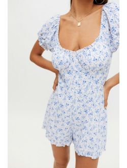 UO Polly Floral Bustier Romper