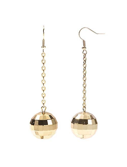 Disco Ball Earrings for Women - 70's Halloween Earrings Women's Costume Accessories - Choice of Color