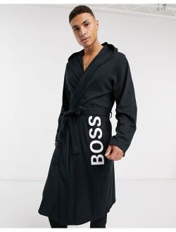Bodywear logo dressing gown in black