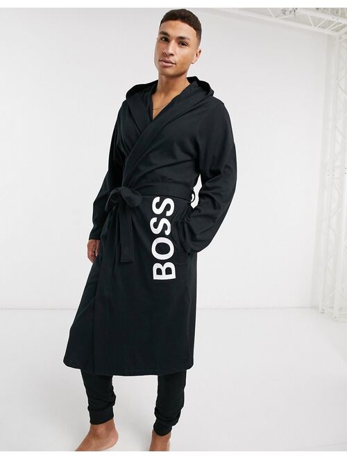Hugo Boss Bodywear logo dressing gown in black